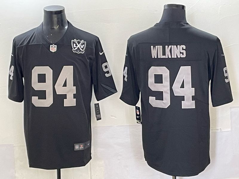 Men 2025 Nike Oakland Raiders 94 Wilkins black Limited NFL Jersey style 03